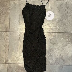 Princess Polly Black Sparkle Midi Dress